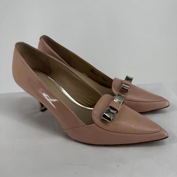 Coach heels womens 11 patent leather zorra pumps preppy designer kitten heel - Picture 2 of 8